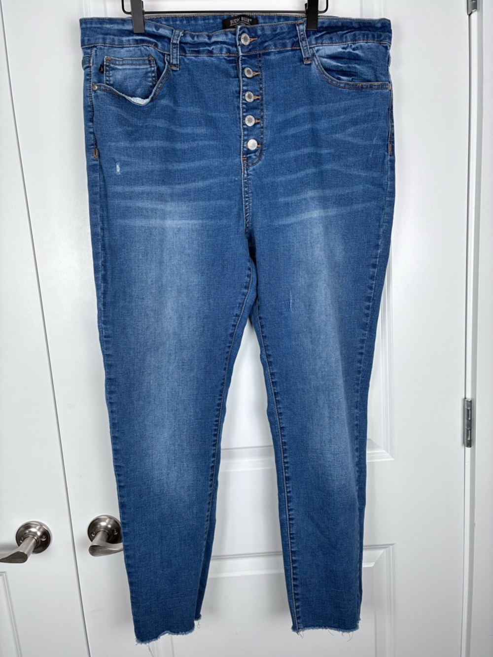 Judy Blue Button Fly Skinny Women's Blue Denim Jeans Size 3XL
